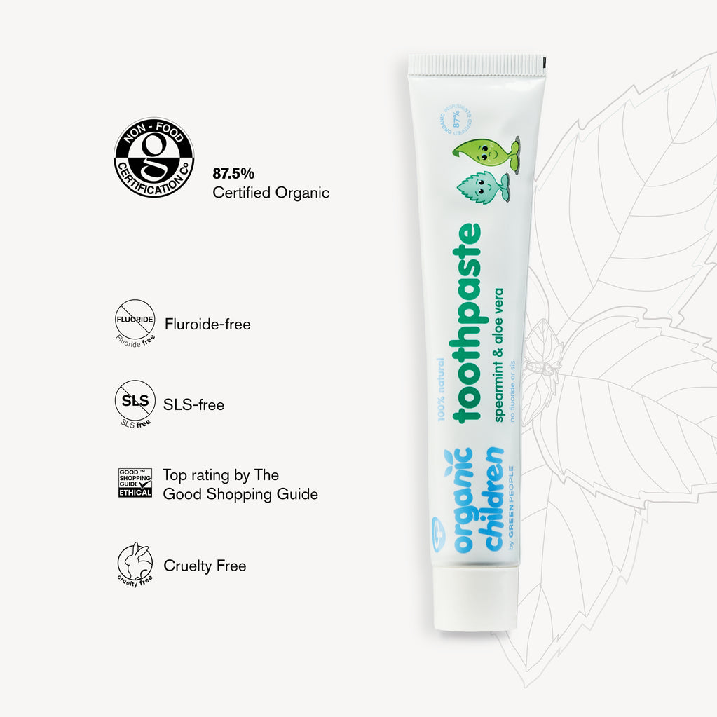Organic Children Toothpaste - Spearmint & Aloe Vera 50ml