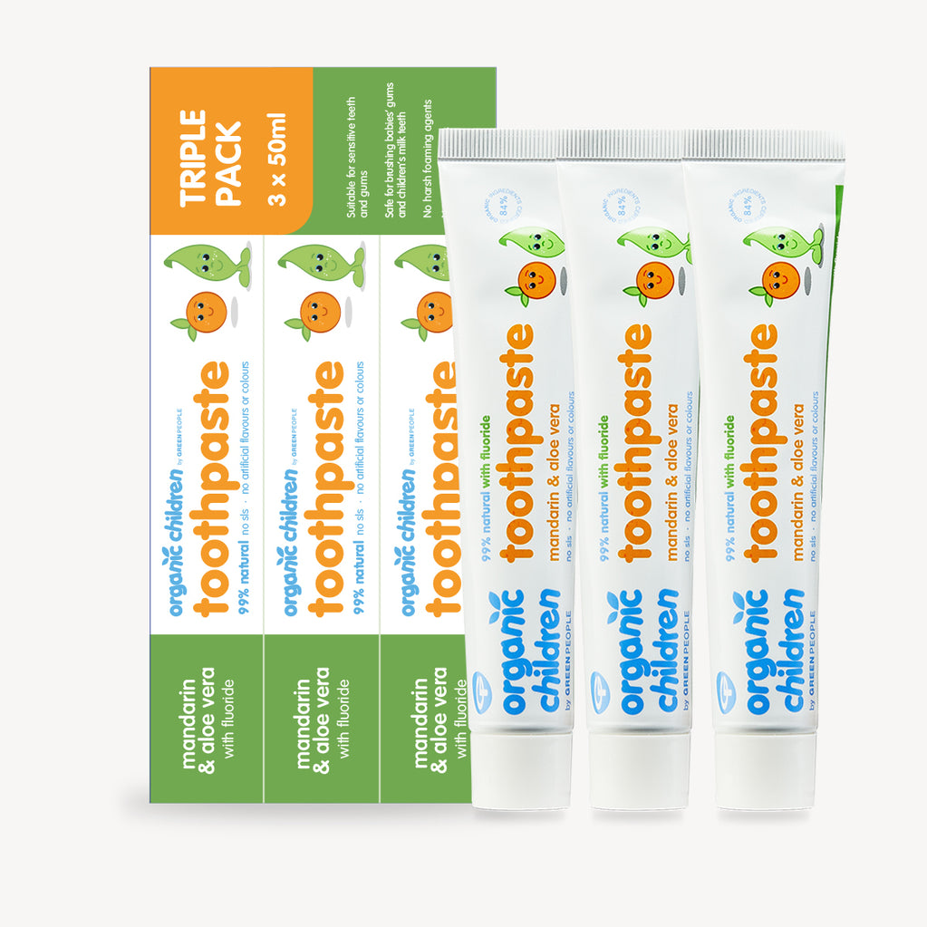 Organic Children Mandarin & Aloe Vera Toothpaste Multipack – with fluoride 3 x 50ml