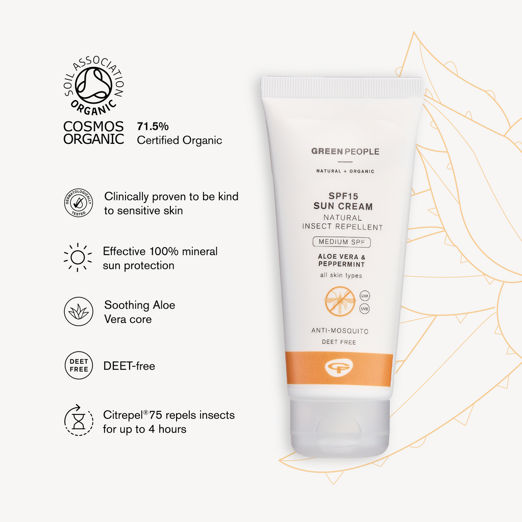 SPF15 Sun Cream with Natural Insect Repellent 100ml