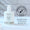 Botella blanca de bomba de jabón de manos Green People Scent Free en una encimera de azulejos junto a un sello "Dermatológicamente Comprobado".